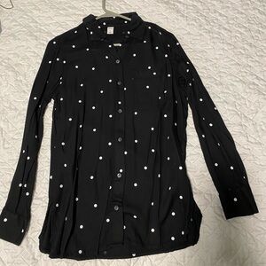 Old Navy polka dot button-up long sleeve dress shirt